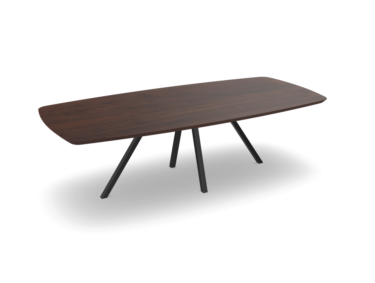 Noten bootvorm eettafel met spinpoot Nijhuis Meubels