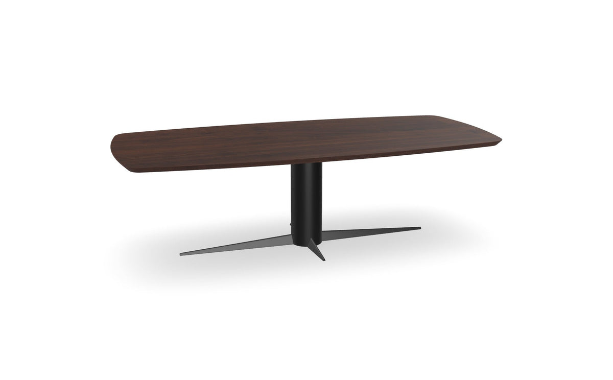 Notenhouten Deens Ovale Eettafel met Kolompoot - Diamant Nijhuis Meubels