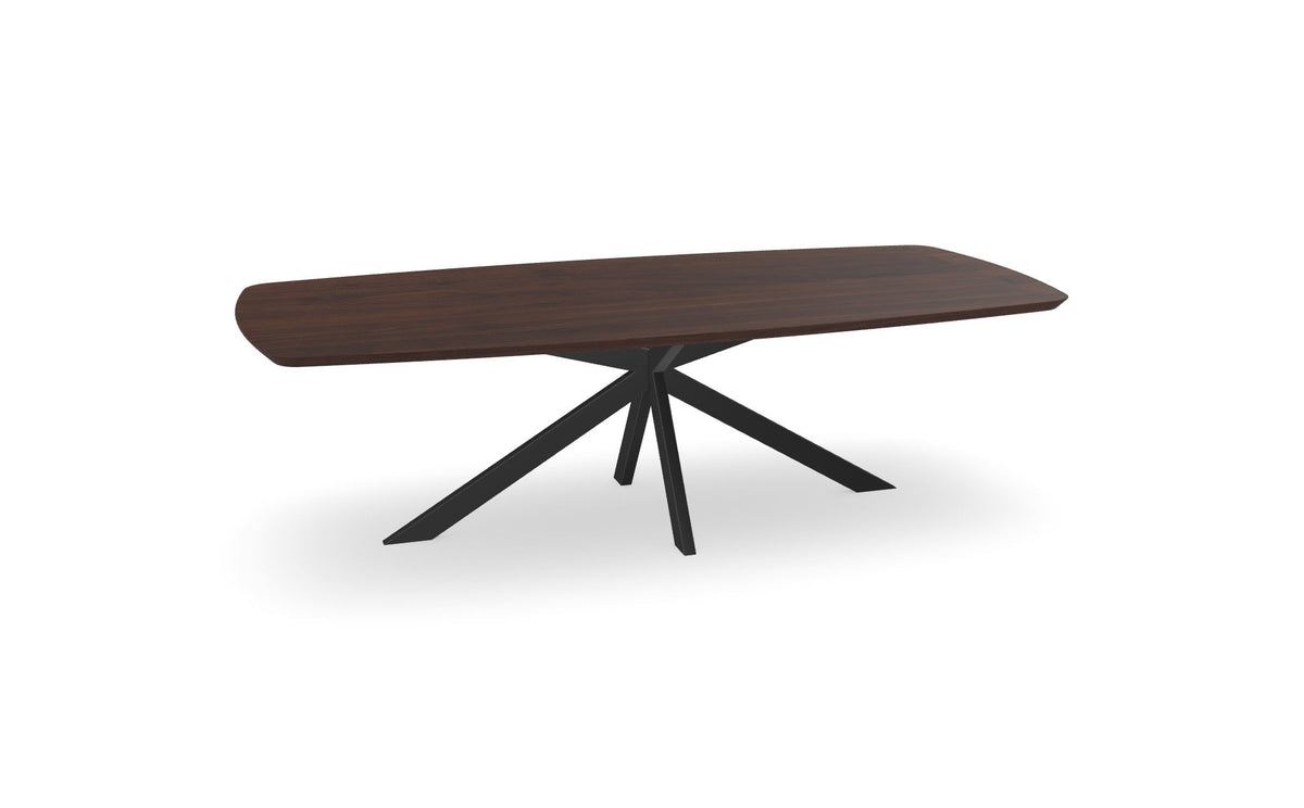 Notenhouten Deens Ovale Eettafel met Matrix Asymmetrisch Nijhuis Meubels