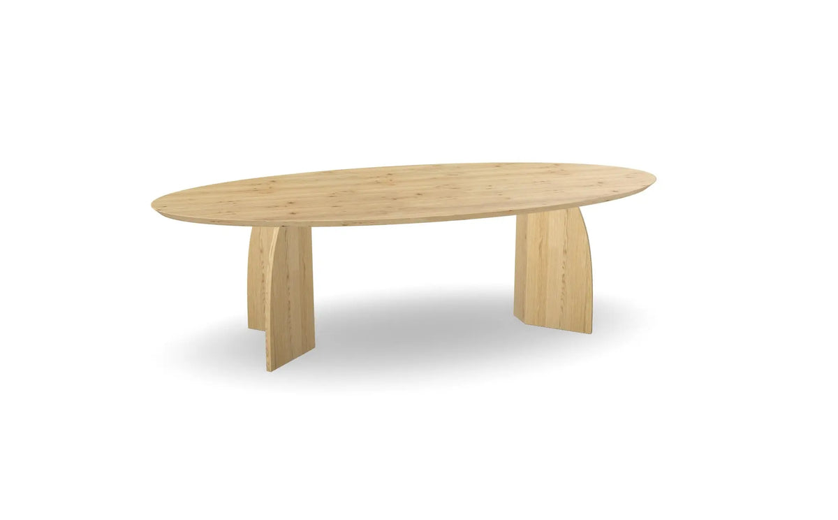 Eiken ovale eettafel met houten vlinderpoot Nijhuis Meubels