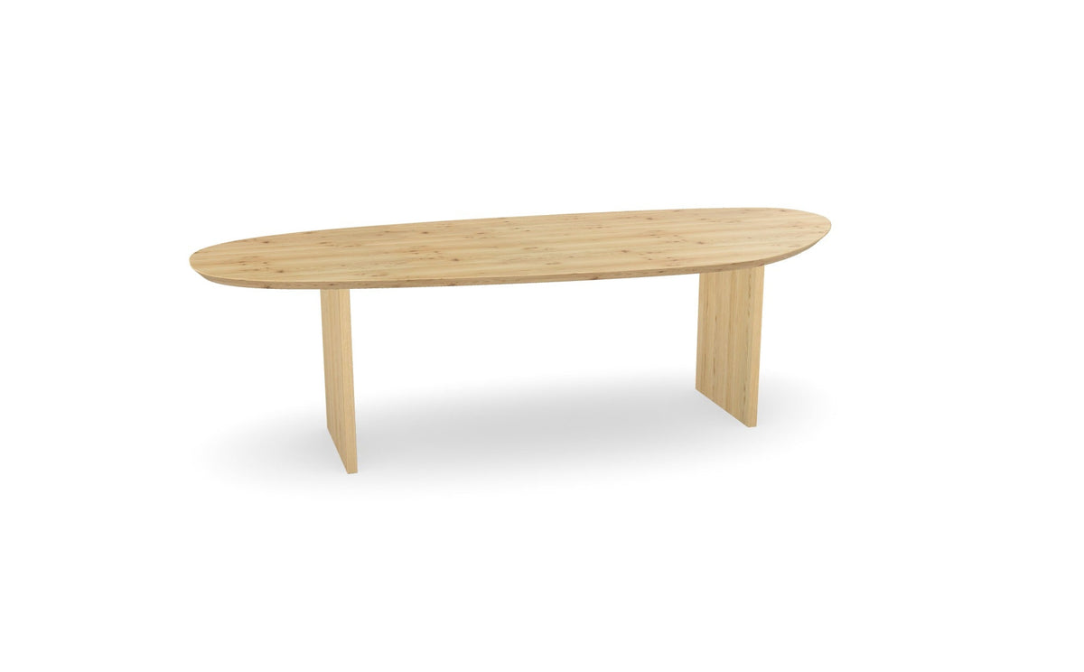 Organische eiken eettafel met paneel poten Nijhuis Meubels