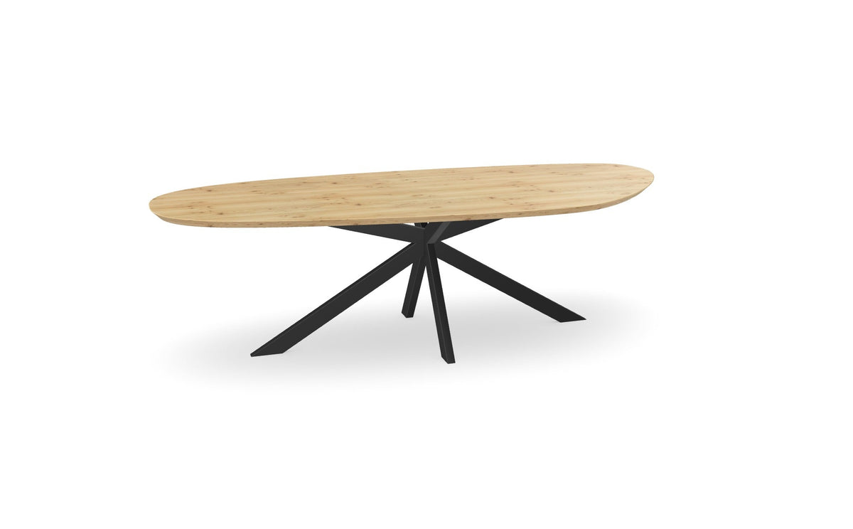 Organische eiken eettafel met matrix asymmetrisch Nijhuis Meubels