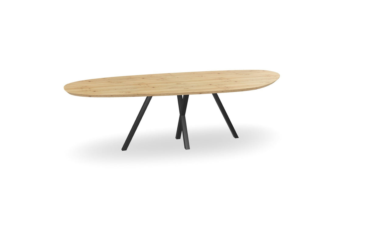 Organische eiken eettafel met spinpoot - x Nijhuis Meubels
