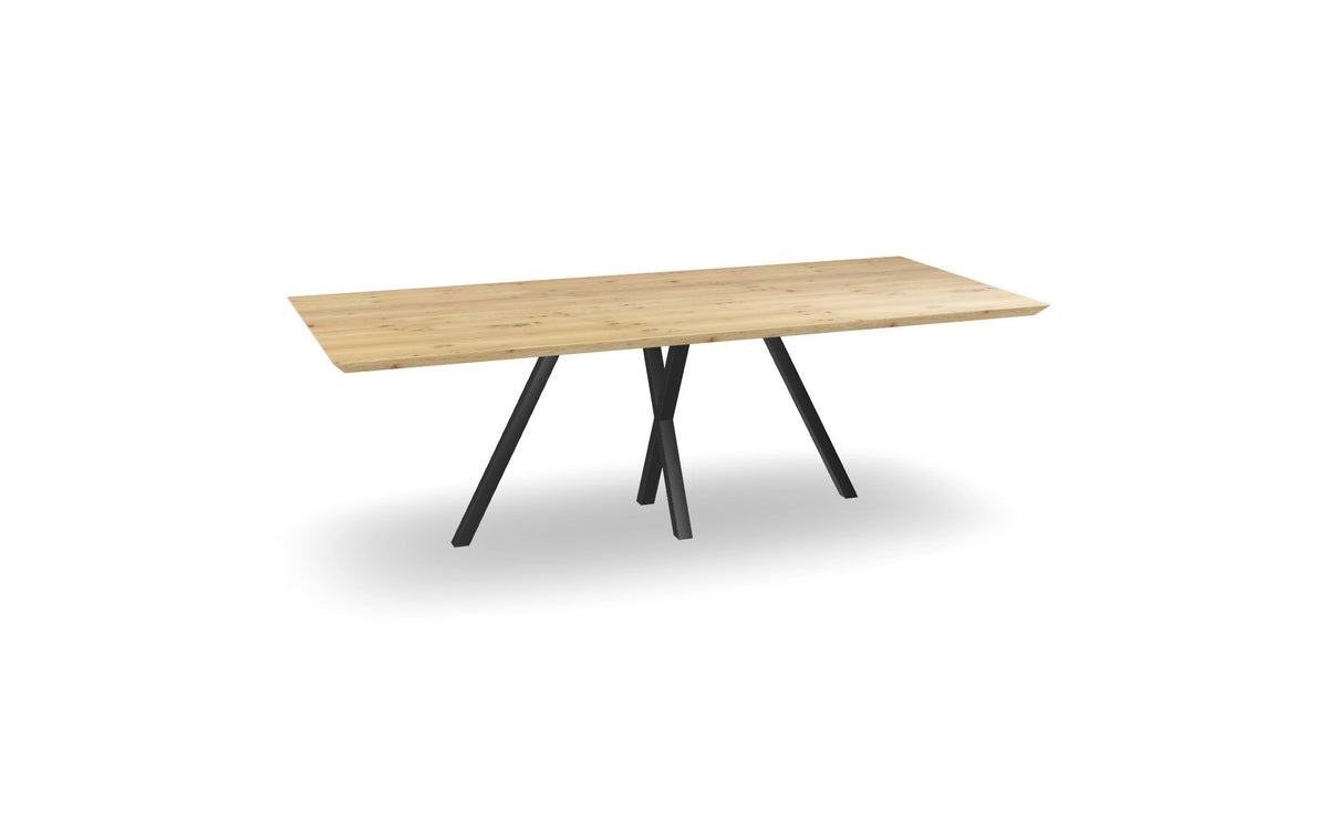 Eiken rechthoekige eettafel met spinpoot - x Nijhuis Meubels