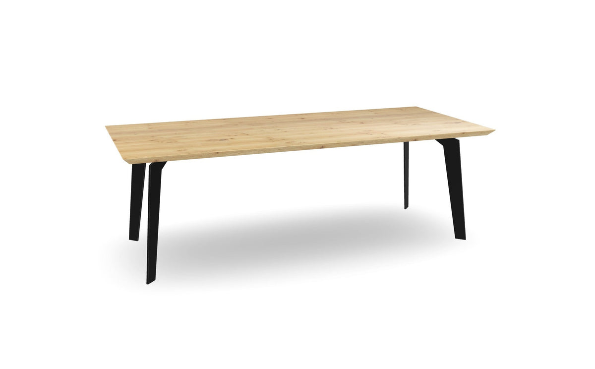 Eiken rechthoekige eettafel met quad poten Nijhuis Meubels