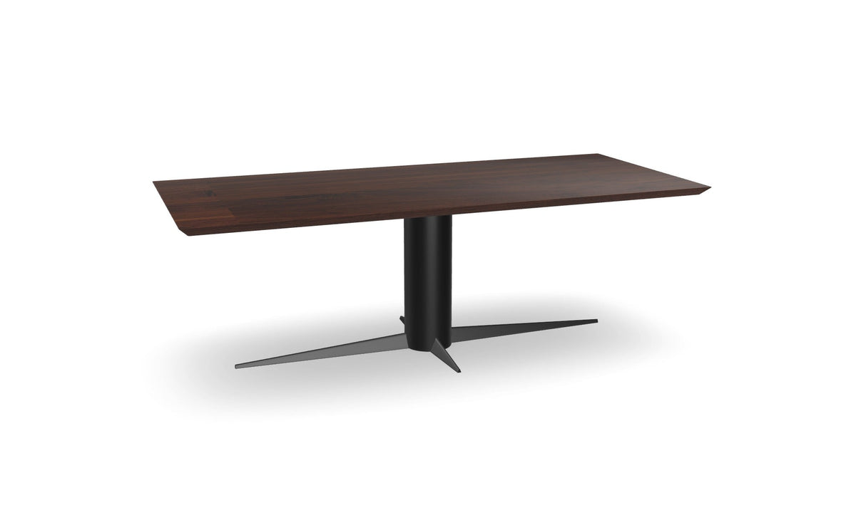 Notenhouten Rechthoekige Eettafel met Kolompoot - Diamant