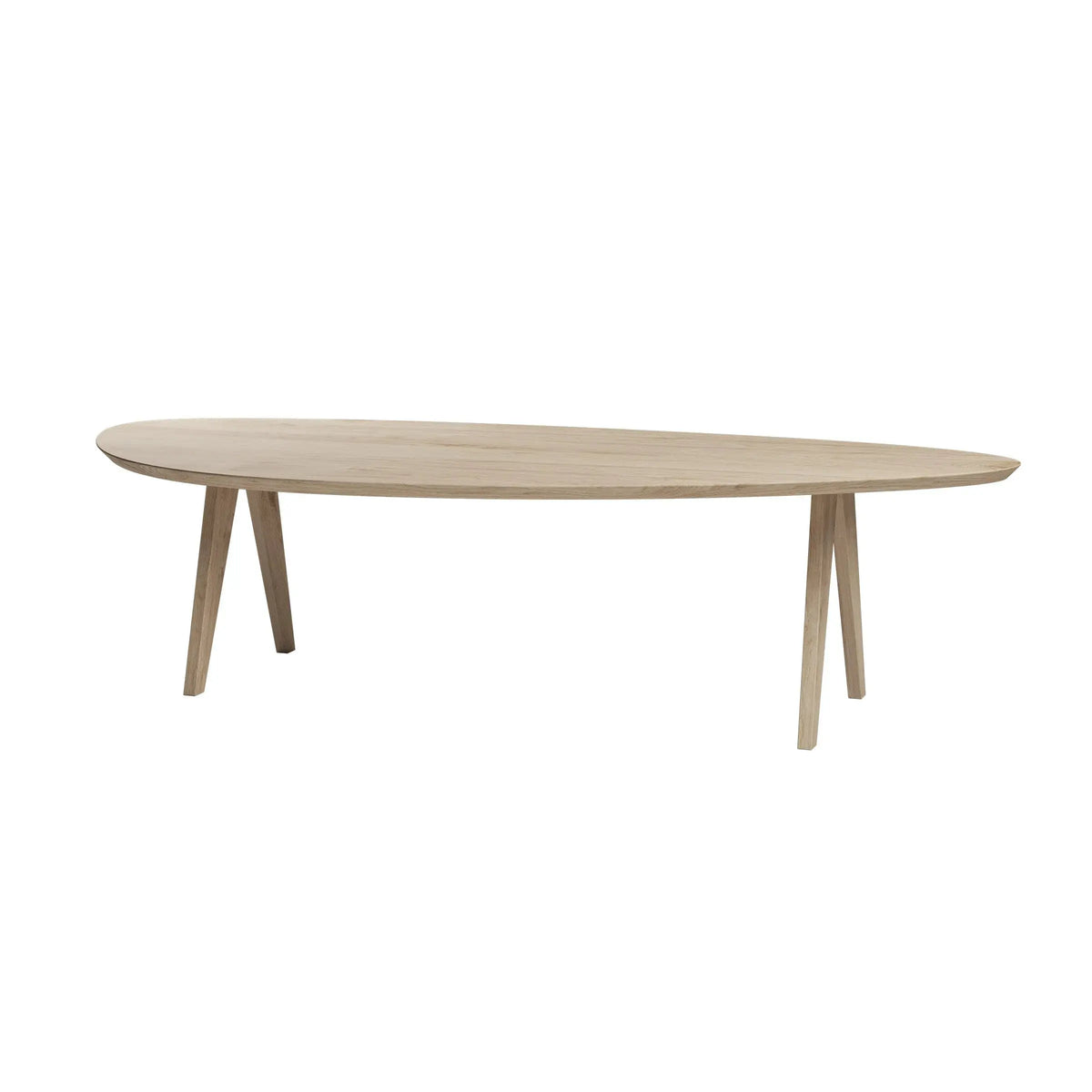 Eiken kiezel eettafel met Scandinavische eiken poten