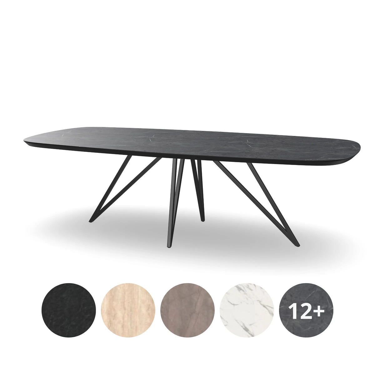 HPL Deens Ovale Eettafel met Dunne Ster Poot