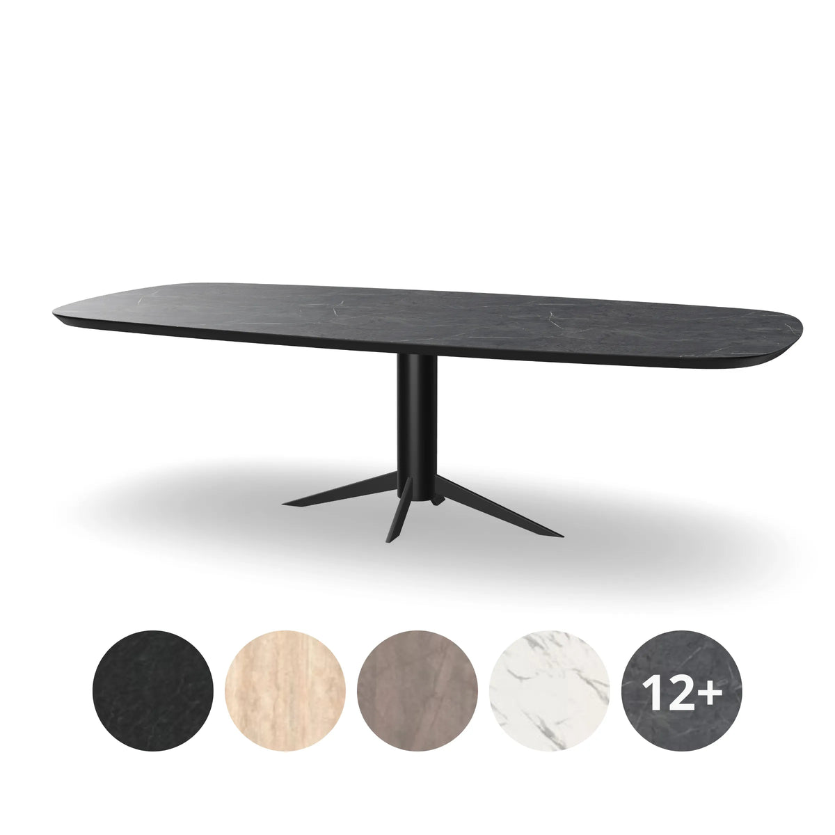 HPL Deens Ovale Eettafel met Kolompoot - Spider