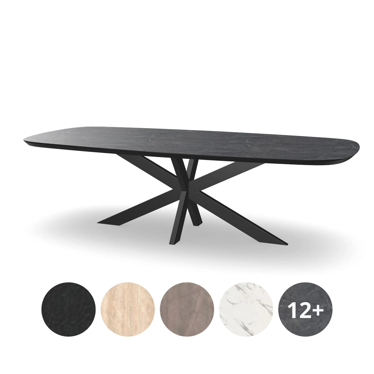 HPL Deens Ovale Eettafel met Matrixpoot Slank