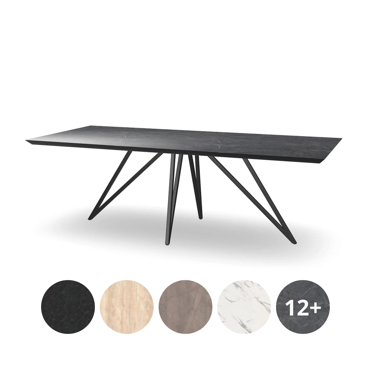 HPL Rechthoekige Eettafel met Dunne Ster Poot