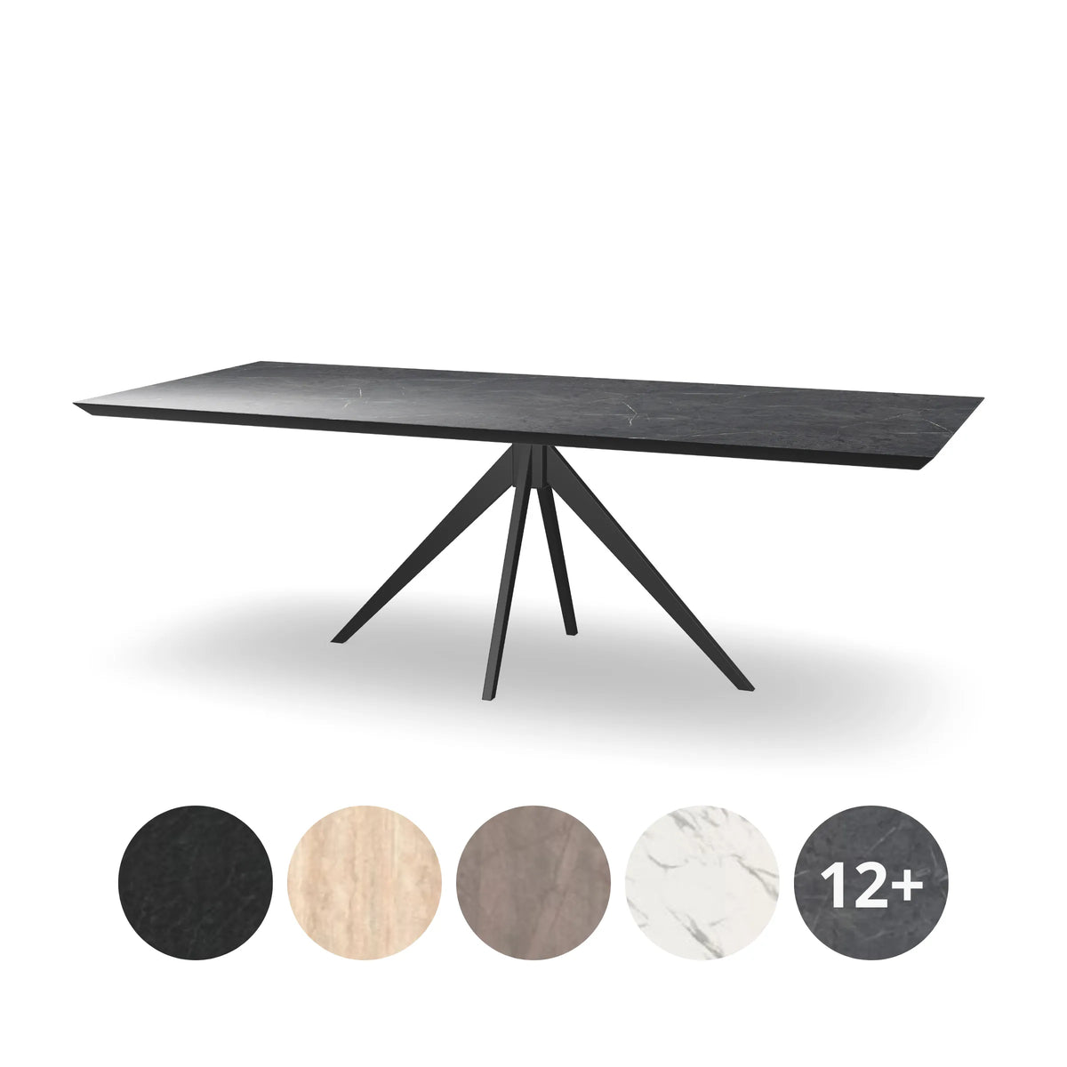 HPL Rechthoekige Eettafel met Tapse Spinpoot