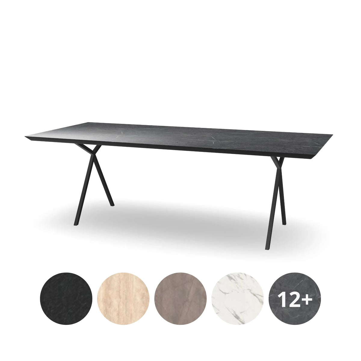 HPL Rechthoekige Eettafel met X-poten slim