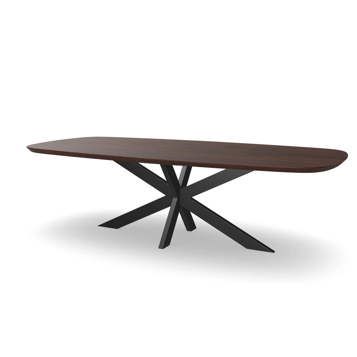 Notenhouten Deens ovale eettafel met matrixpoot