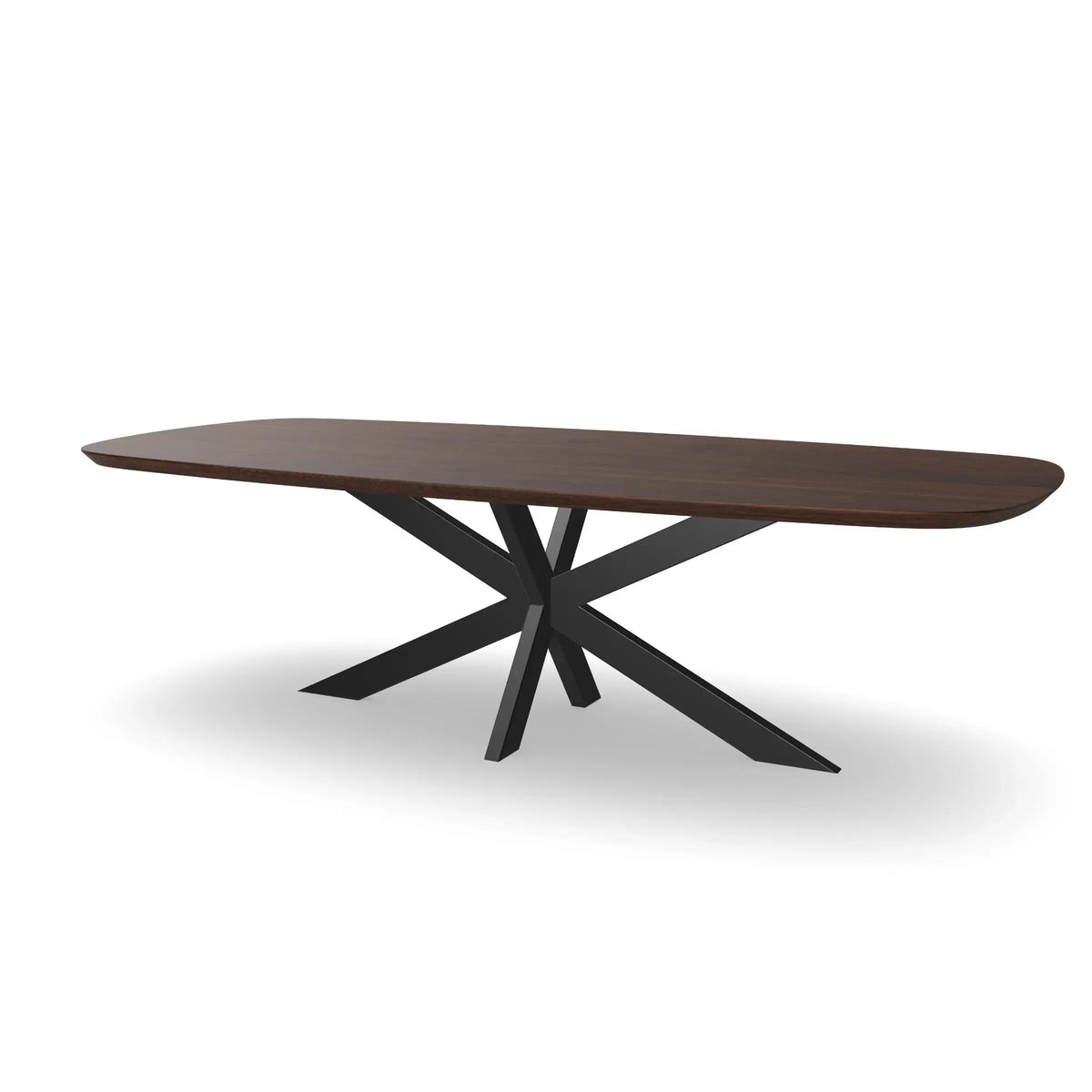 Notenhouten Deens Ovale Eettafel met Matrixpoot Slank