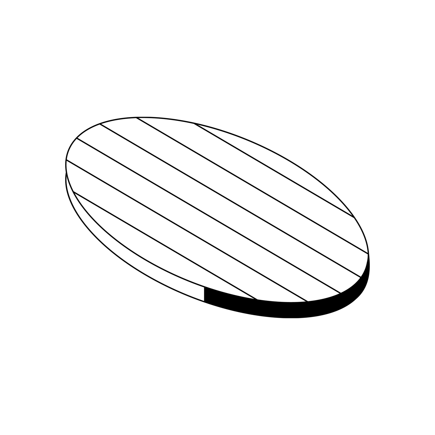 Getekend ovaal tafelblad