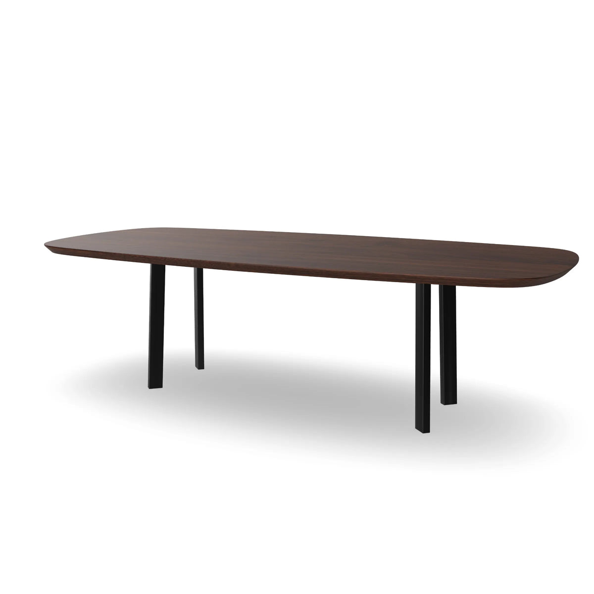 Notenhouten Deens Ovale Eettafel met Schuine i-poten