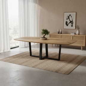 Deens ovale eettafel met dubbele U-poot