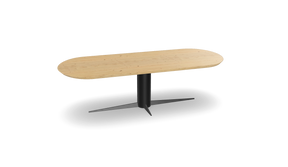 Eiken plat ovale eettafel met 1454 Nijhuis Meubels