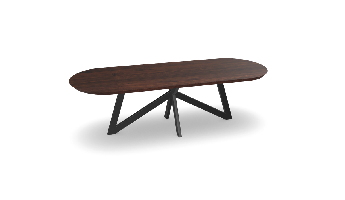 Noten plat ovale eettafel met 1300