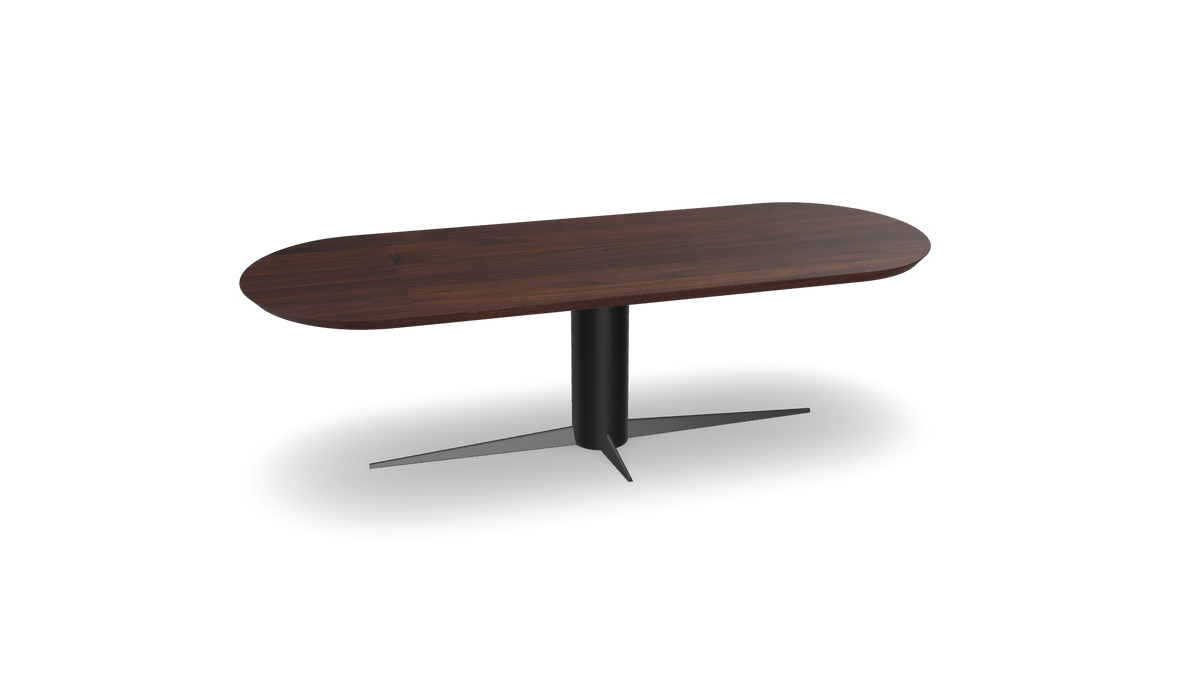 Noten plat ovale eettafel met 1454