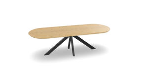 Eiken plat ovale eettafel met 1092 Nijhuis Meubels