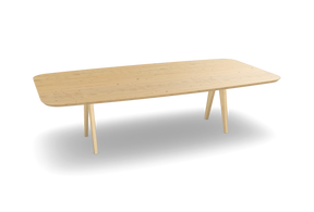 Eiken tonvorm eettafel met Scandinavische poten