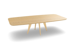 Eiken tonvorm eettafel met Scandinavische poten