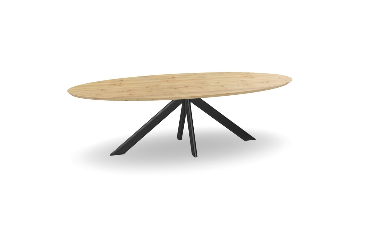 Eiken ovale eettafel met 1092 Nijhuis Meubels
