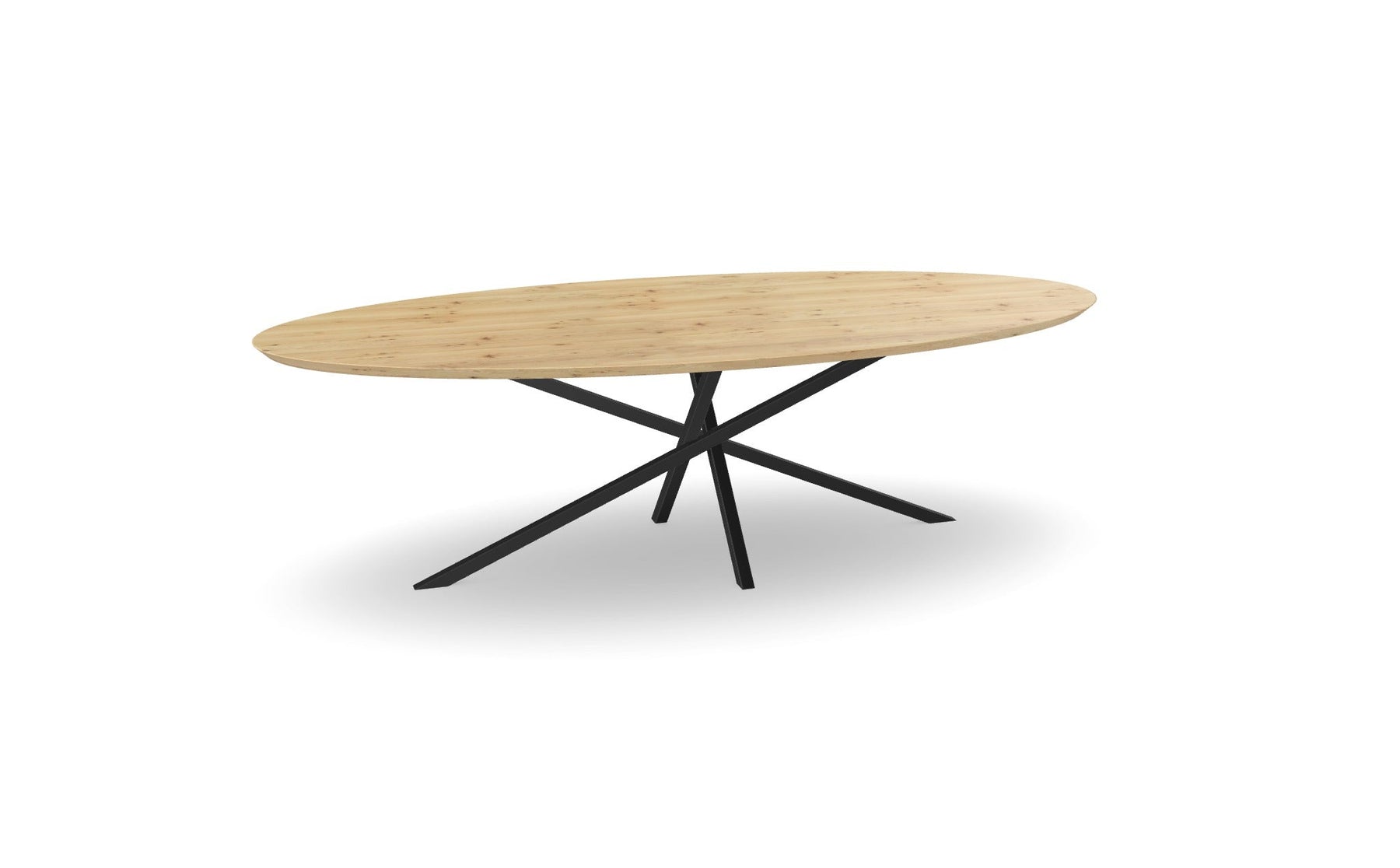 Eiken ovale eettafel met twist poot Nijhuis Meubels