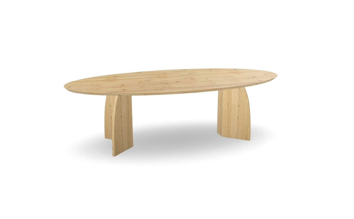 Eiken ovale eettafel met houten vlinderpoot Nijhuis Meubels