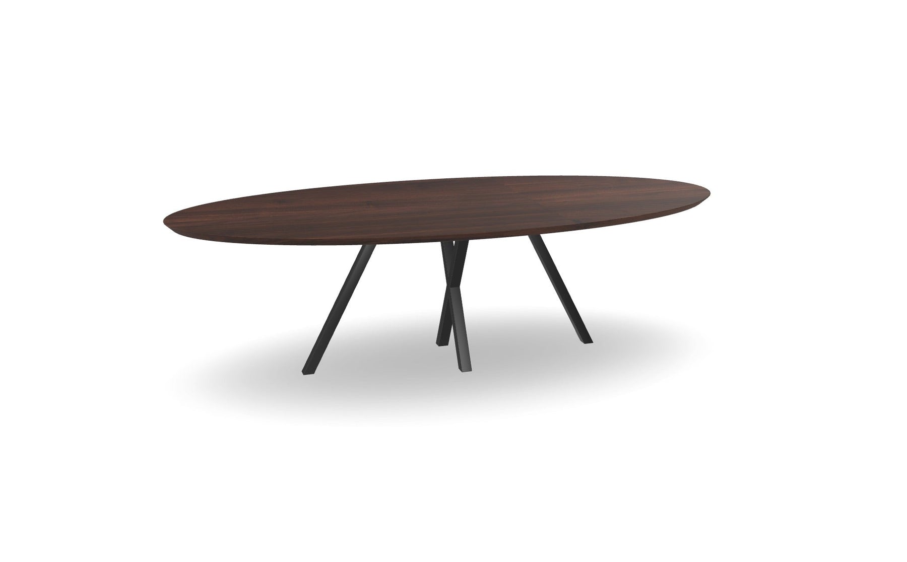 Notenhouten Ovale Eettafel met Spinpoot - X Nijhuis Meubels