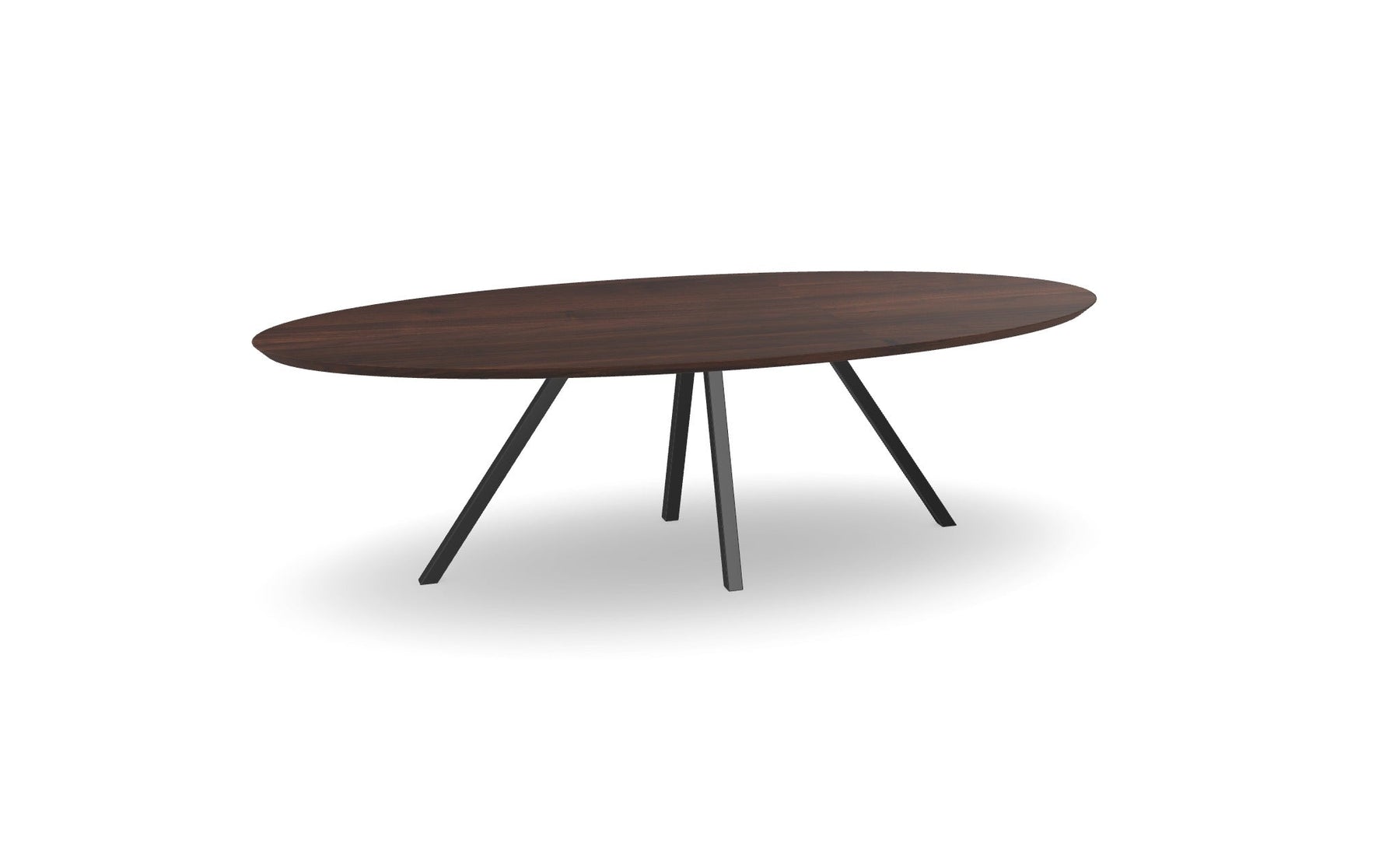 Notenhouten Ovale Eettafel met Spinpoot Nijhuis Meubels