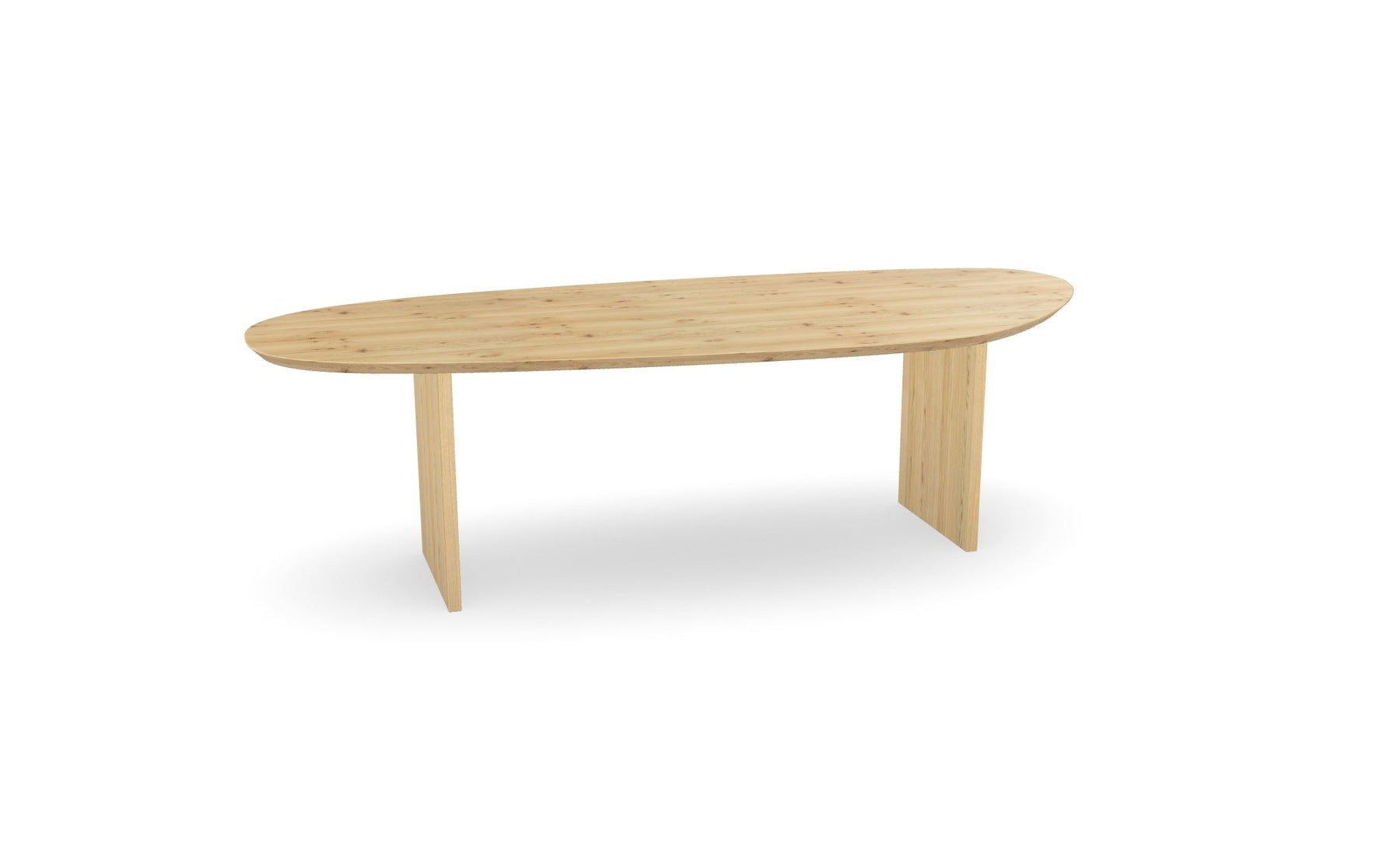 Organische eiken eettafel met paneel poten Nijhuis Meubels