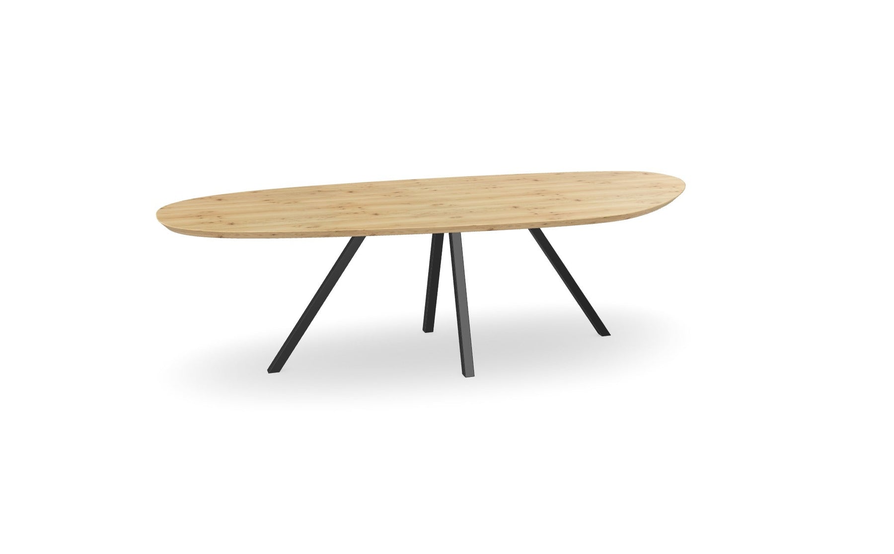 Organische eiken eettafel met spinpoot Nijhuis Meubels