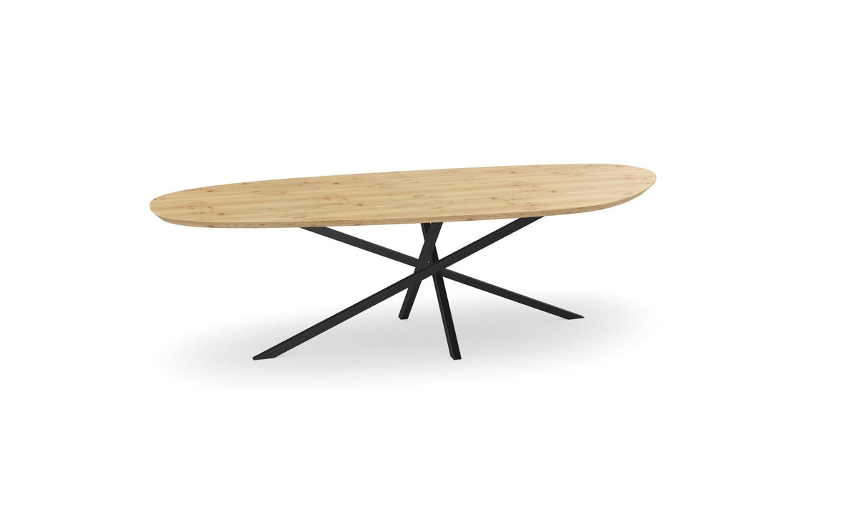 Organische eiken eettafel met twist poot Nijhuis Meubels
