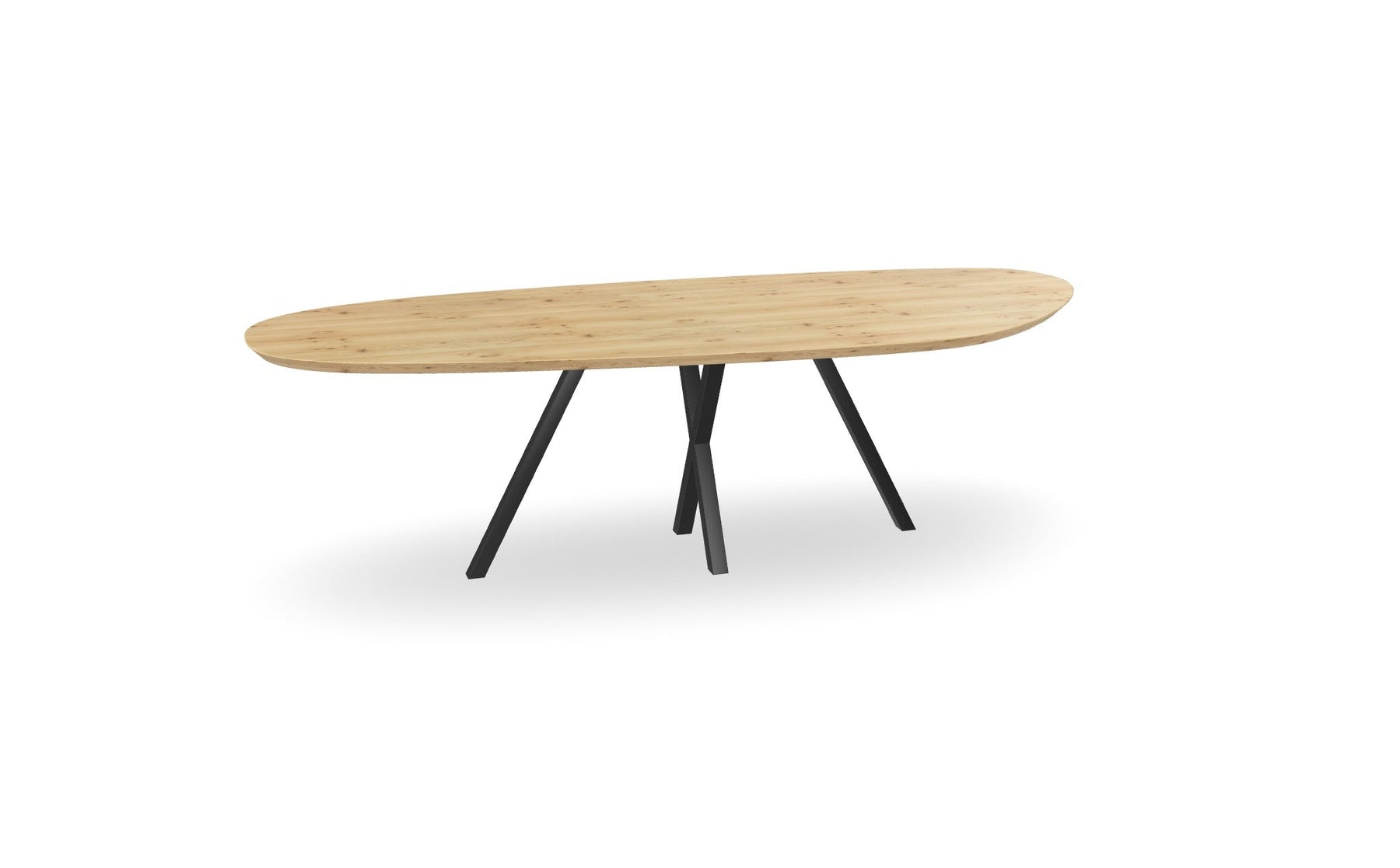 Organische eiken eettafel met spinpoot - x Nijhuis Meubels