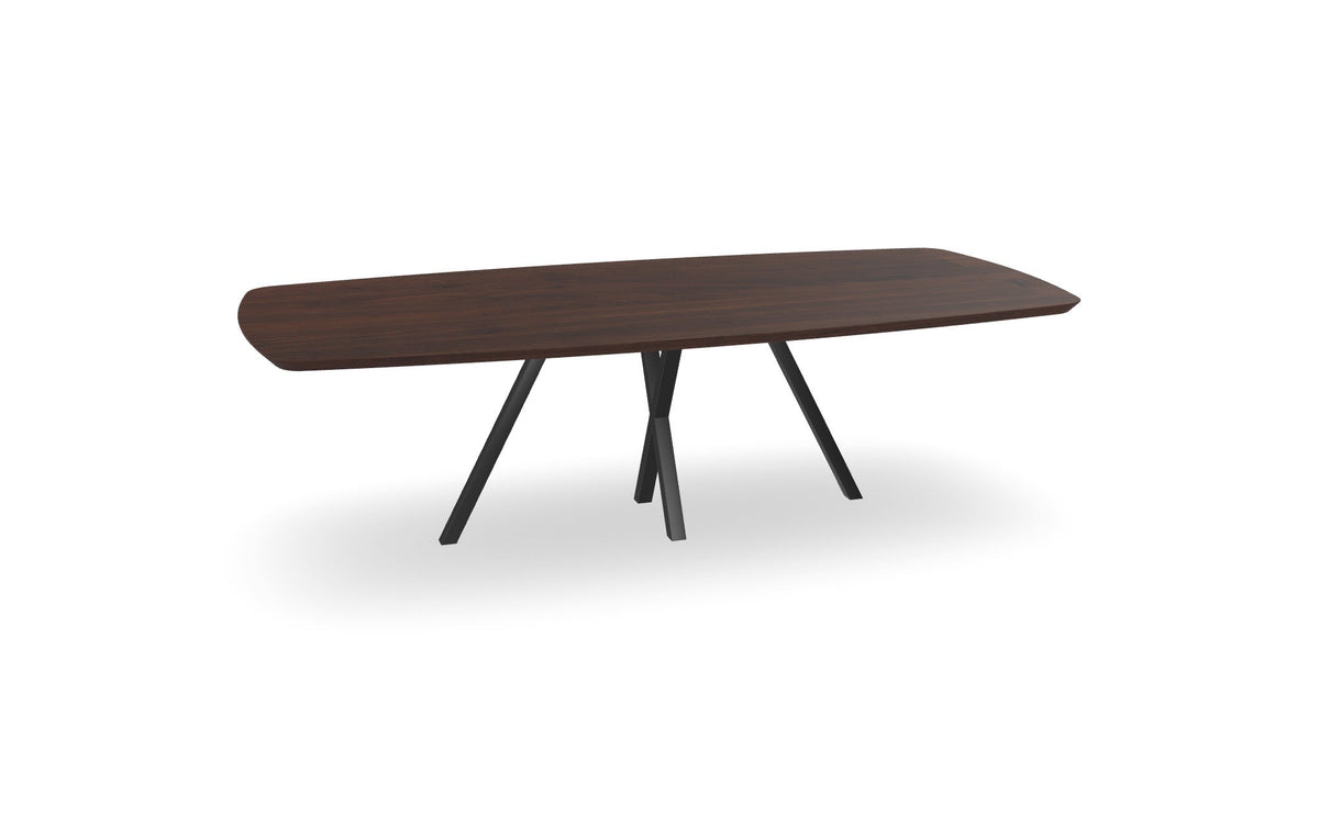 Noten bootvorm eettafel met spinpoot - x Nijhuis Meubels