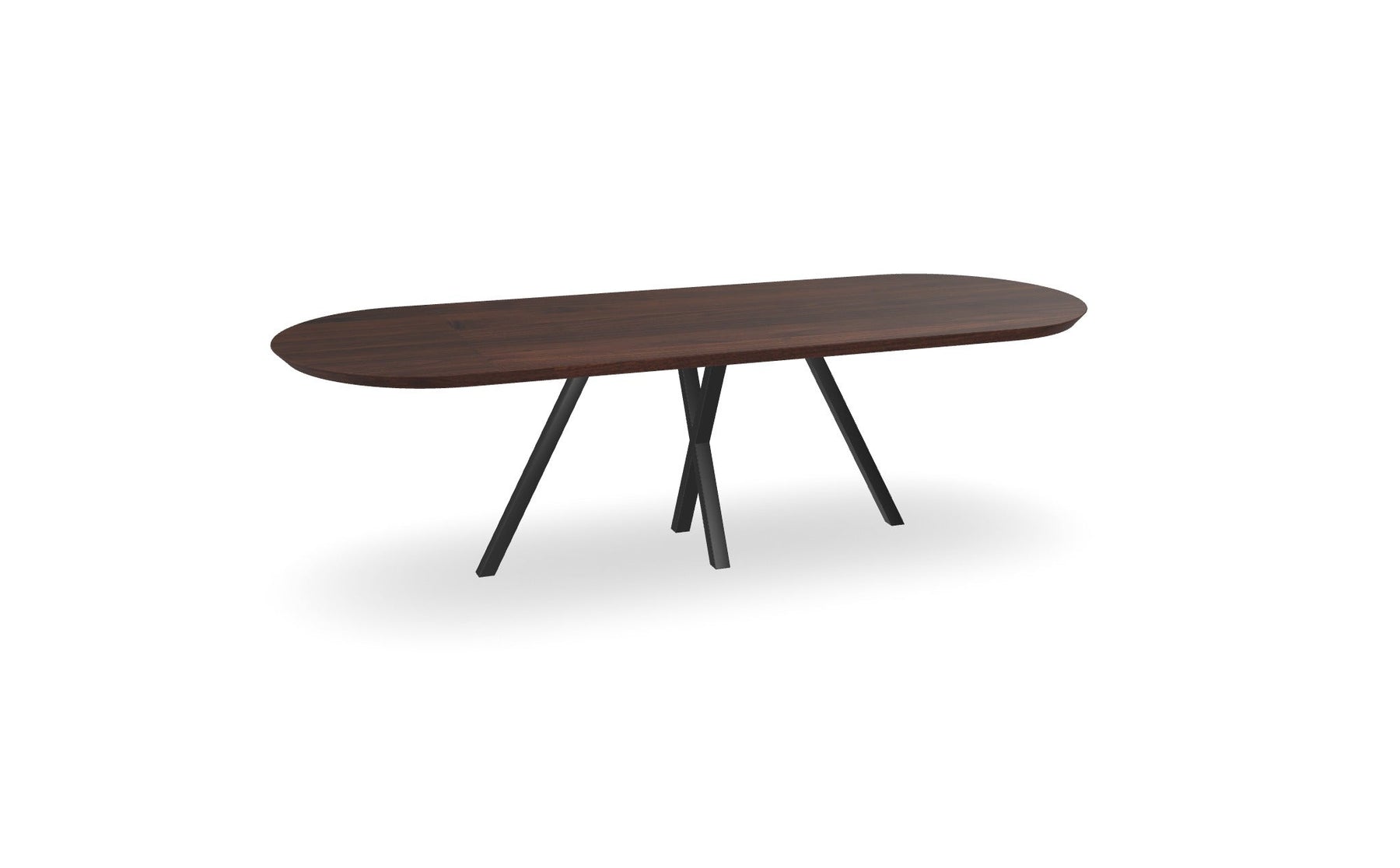 Noten plat ovale eettafel met spinpoot - x Nijhuis Meubels