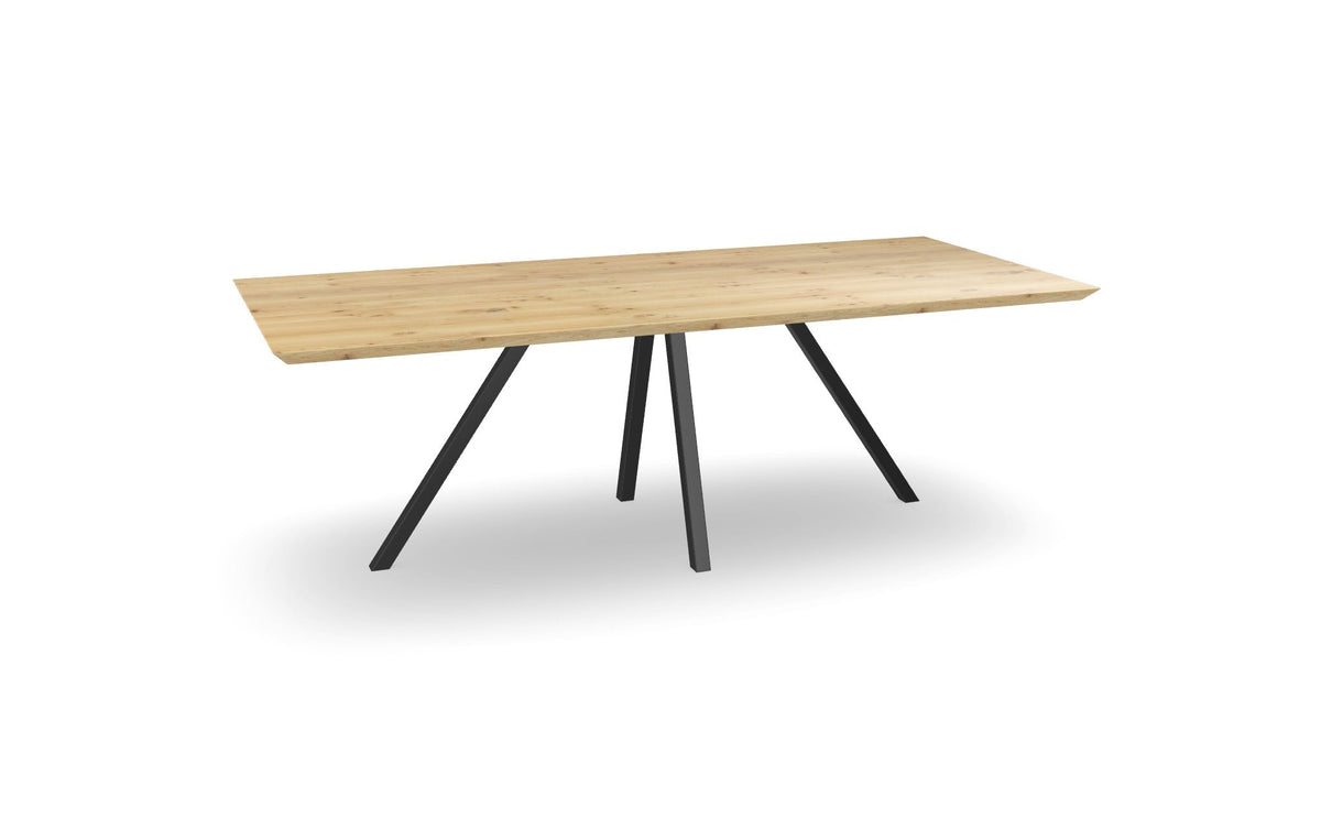 Eiken rechthoekige eettafel met spinpoot Nijhuis Meubels