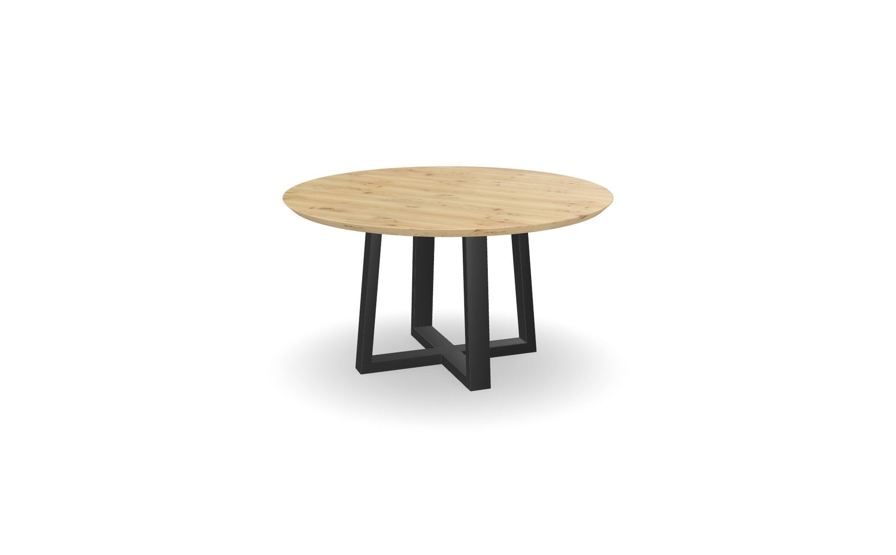 Ronde eettafel met dubbele U - schuin Nijhuis Meubels