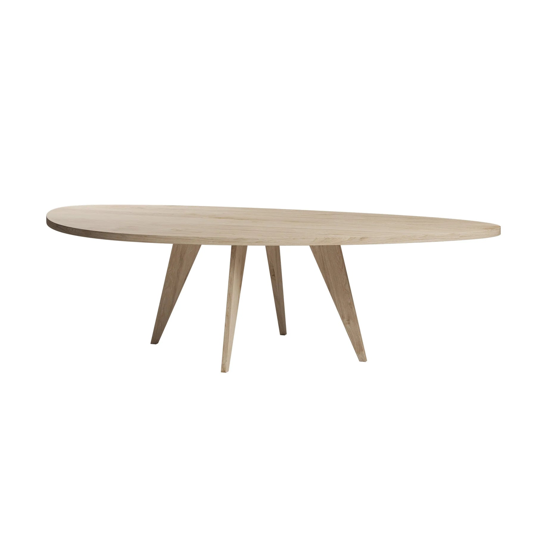 Eiken kiezel eettafel met Scandinavische poten