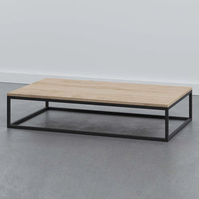 Eiken salontafel met stalen frame