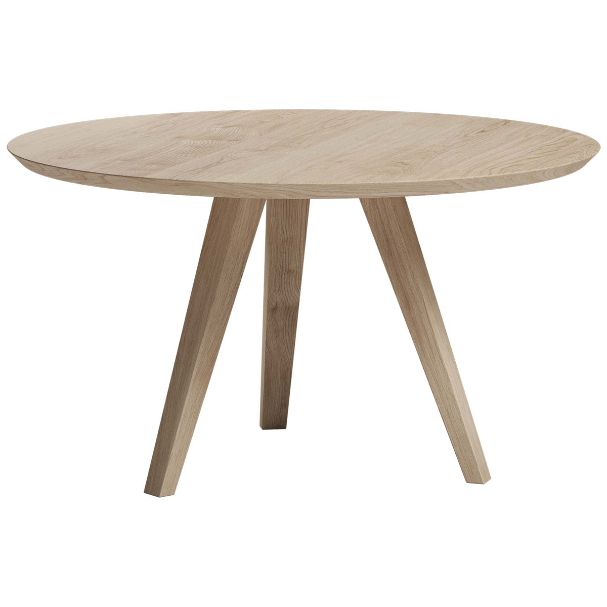 Ronde eettafel eiken met tapse Scandinavische poten