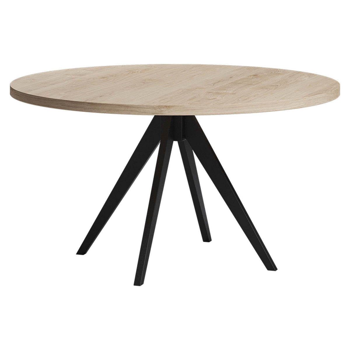 Ronde eettafel eiken met tapse spinpoot