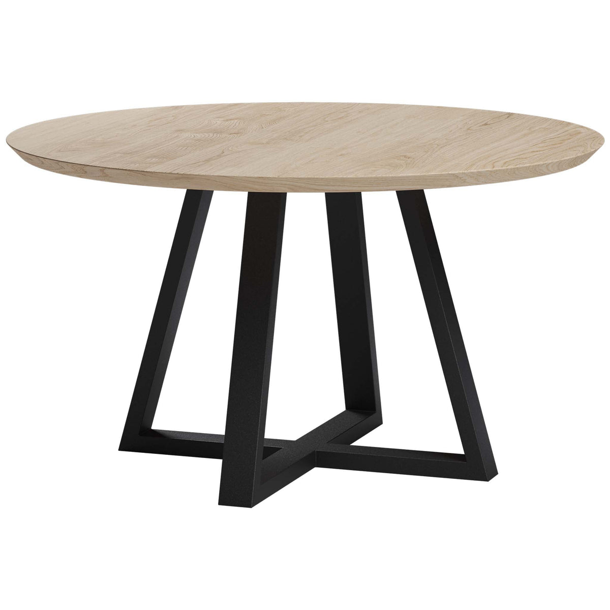 Ronde eettafel met schuine dubbele U poot