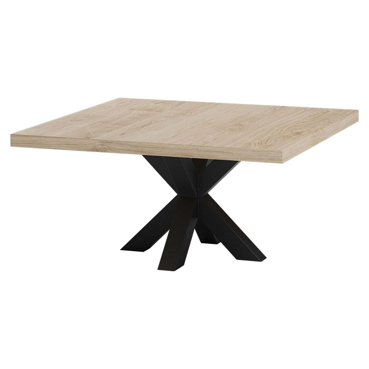 Vierkante salontafel met stalen spinpoot