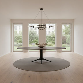 Notenhouten Deens Ovale Eettafel met Kolompoot Spider