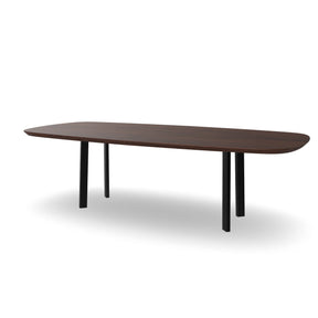 Notenhouten Deens Ovale Eettafel met Schuine i-poten
