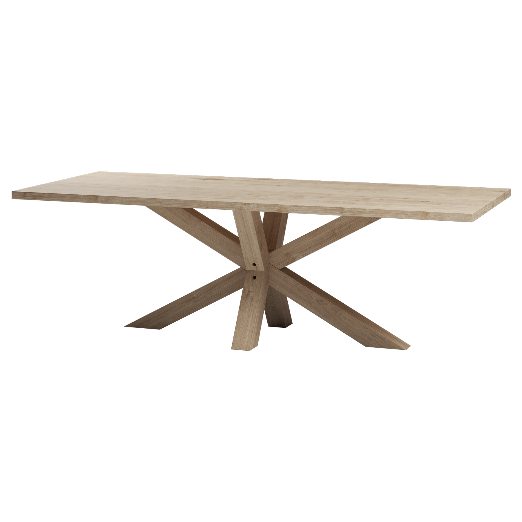 Eettafel met houten matrixpoot / spinpoot